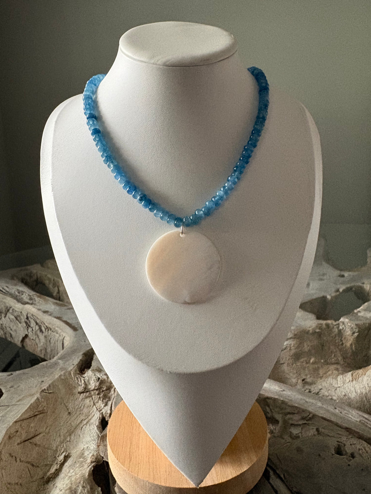 Denim Blue Mother of Pearl Necklace