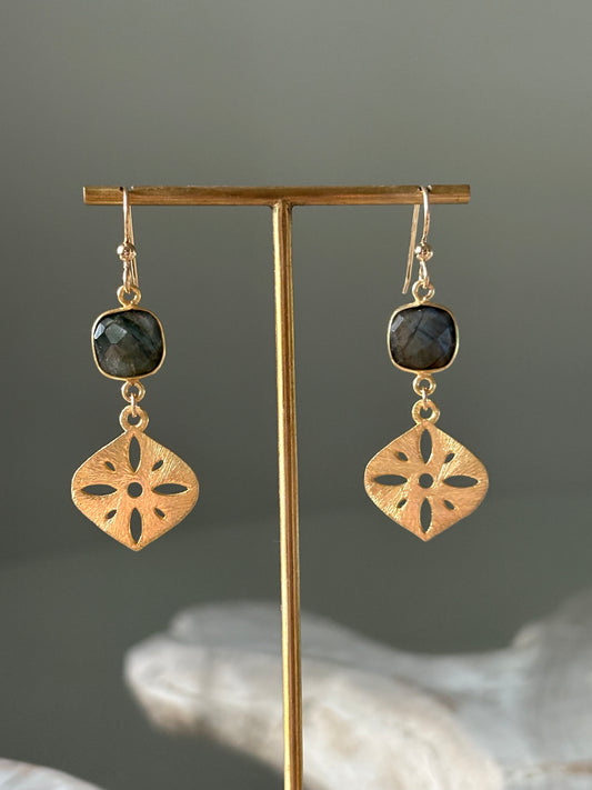 Labradorite Marquise Earrings