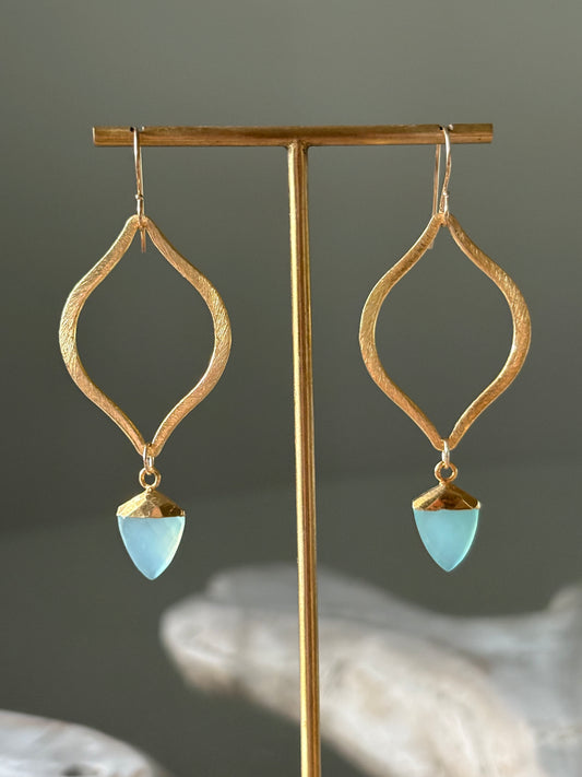 Seafoam Blue Chalcedony Earrings