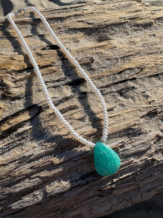 Pearl and Amazonite Necklace