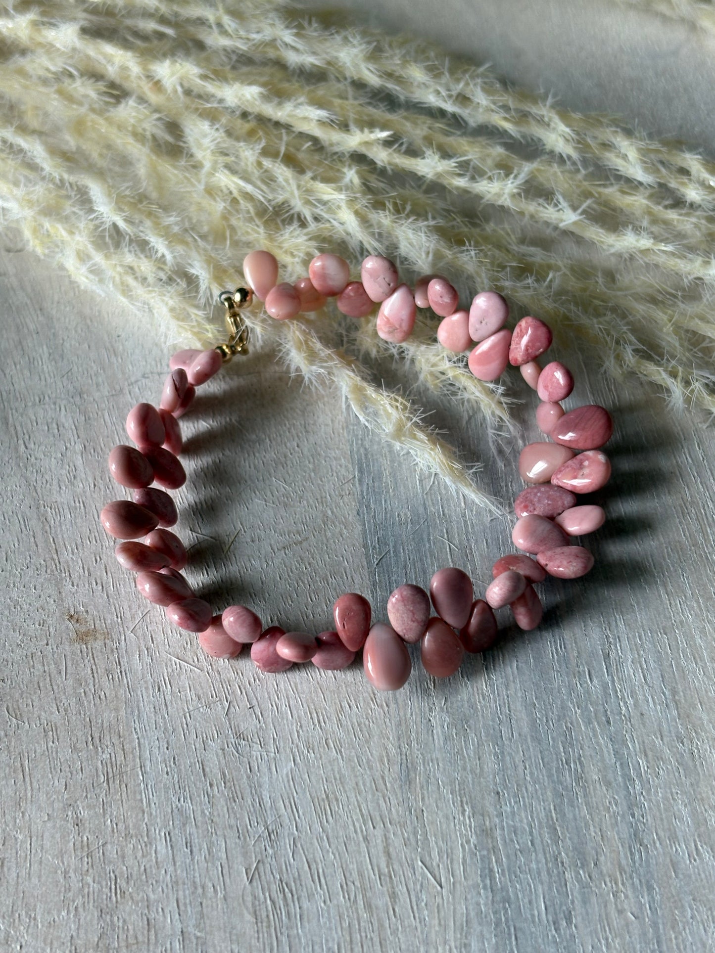 Rhodochrosite Teardrop Bracelet