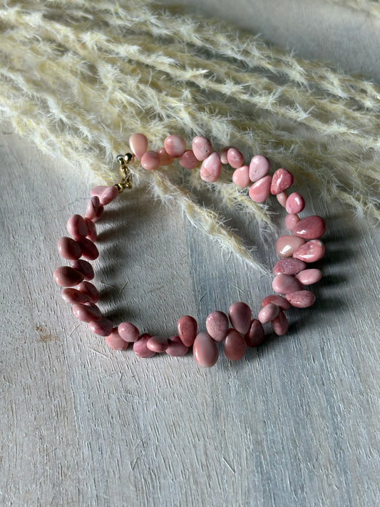 Rhodochrosite Teardrop Bracelet