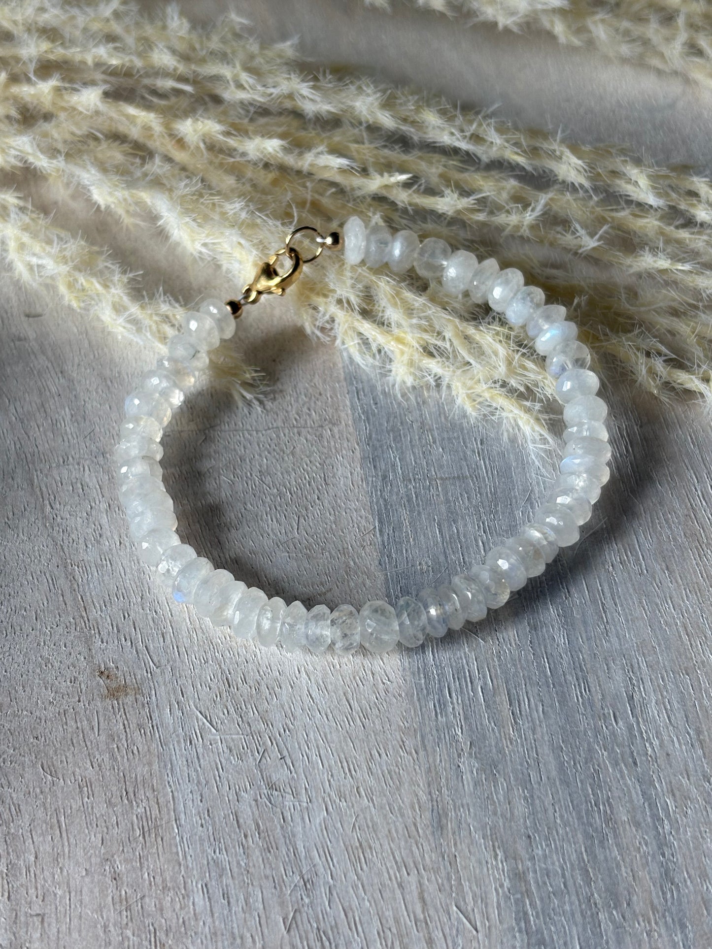 Faceted Rainbow Moonstone Bracelet