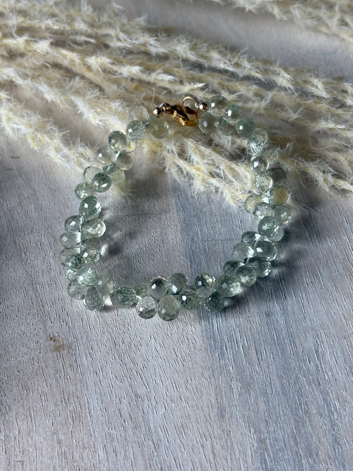 Prasiolite Briolette Bracelet