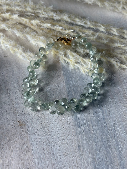 Prasiolite Briolette Bracelet