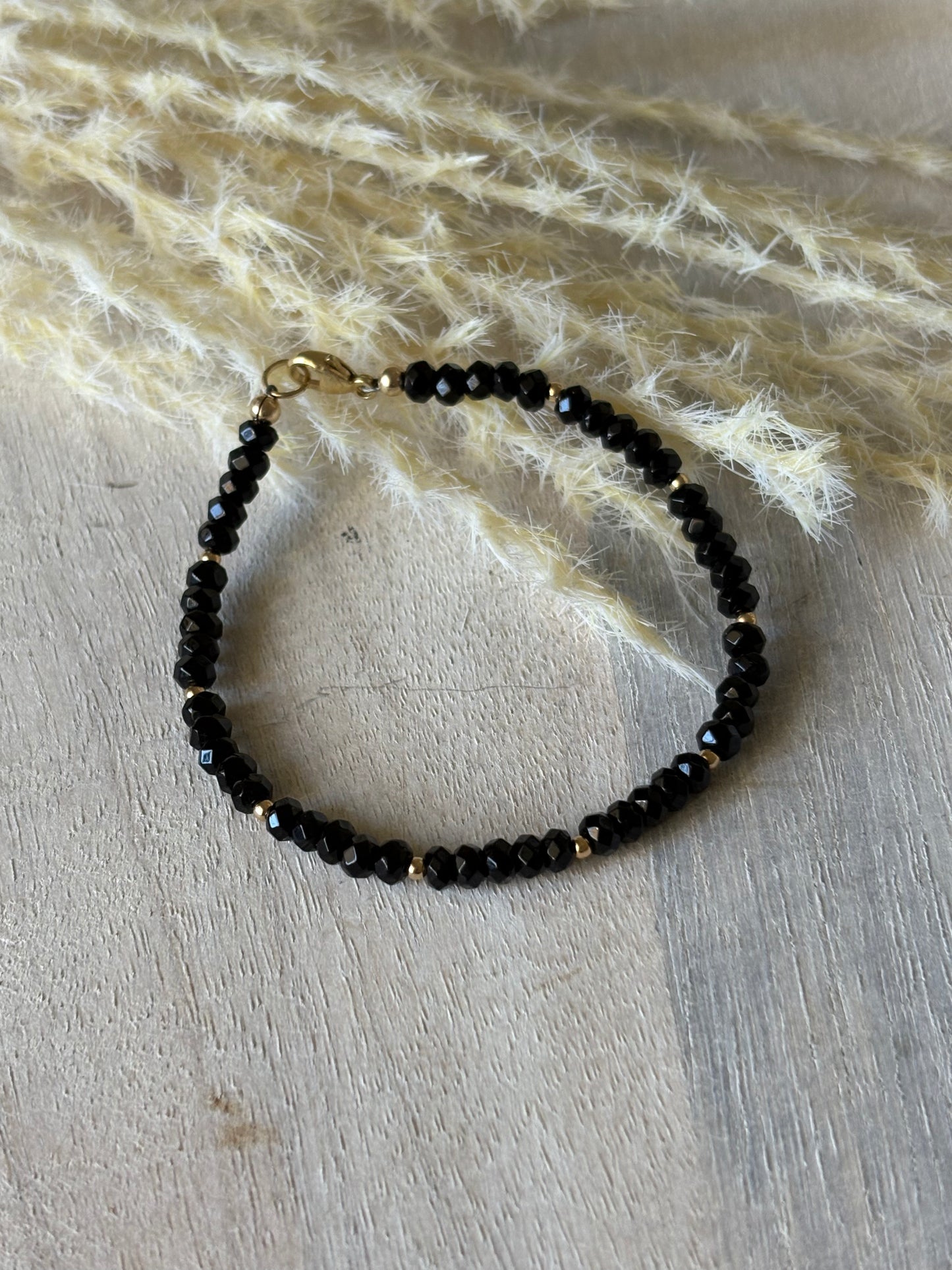 Black Tourmaline Gold Bracelet