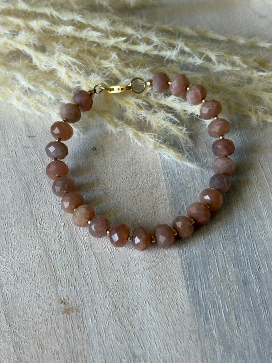 Peach Moonstone Bracelet