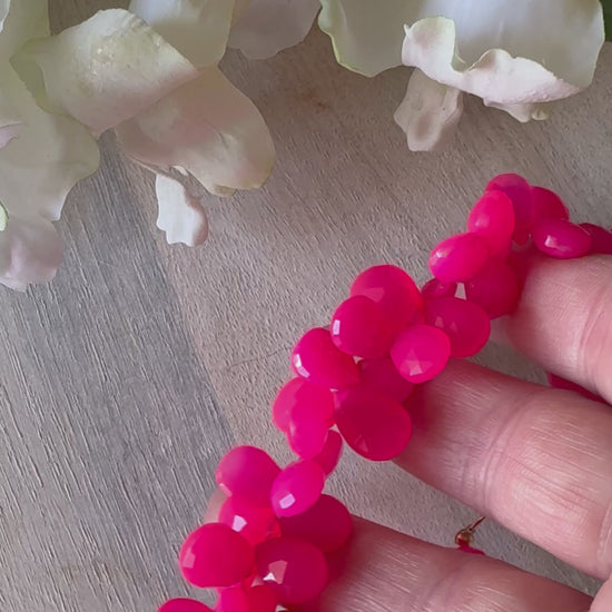 Pink Chalcedony gemstone bracelet