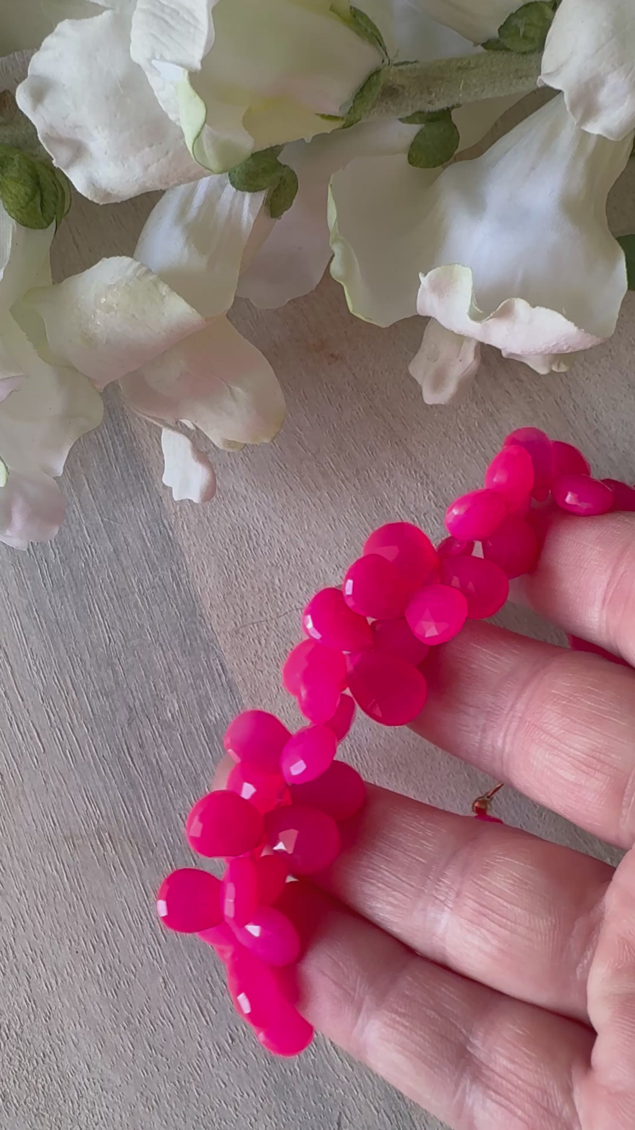 Pink Chalcedony gemstone bracelet