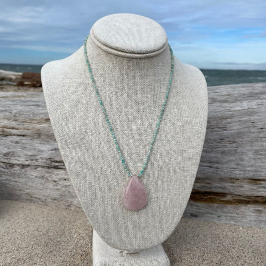 Amazonite and Rose Quartz Necklace