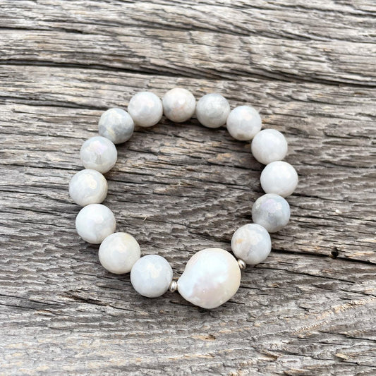 Moonstone And Pearl Bracelet